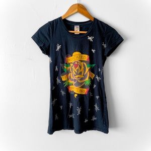 Vintage Y2K Ed Hardy Christian Audigier Dedicated The One I Love T-Shirt Size XS